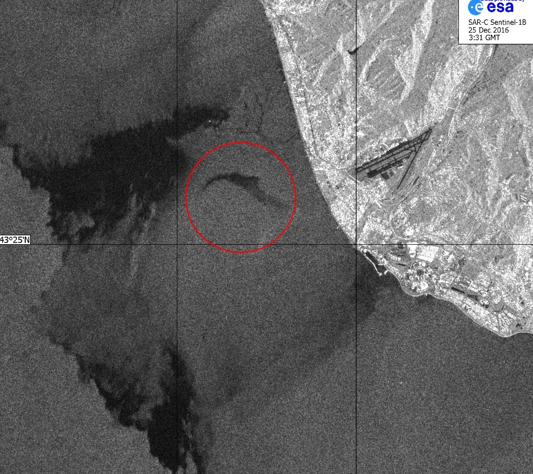 Опубликован снимок зоны крушения самолёта Ту-154 из космоса