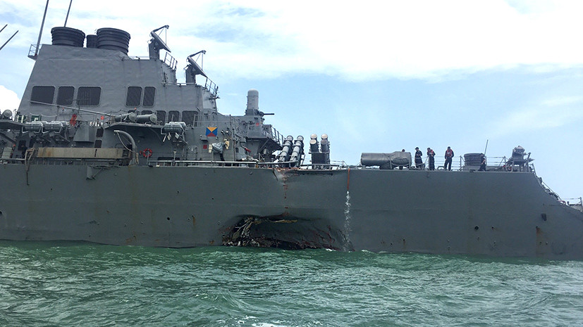 Не поделили море: пятеро членов команды эсминца «Джон Маккейн» пострадали в столкновении с торговым судном